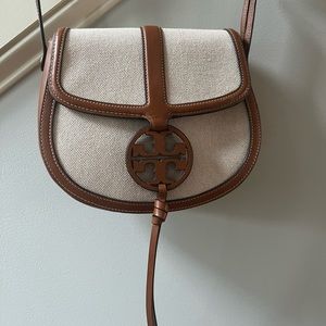 Tory Burch Canvas Quadrant Saddle Bag